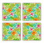 Hermia Juego de 4 Alfombrillas de Cristal de Piedra Natural Multicolor